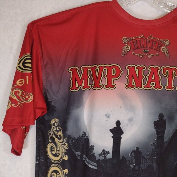 Elite MVP Nation Mens 2XL Red Shirt Polyester Graphic Shirt Dio De Los Muertos - Picture 10 of 16